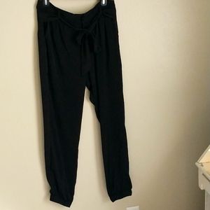 Black flowy joggers